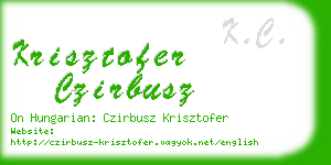 krisztofer czirbusz business card